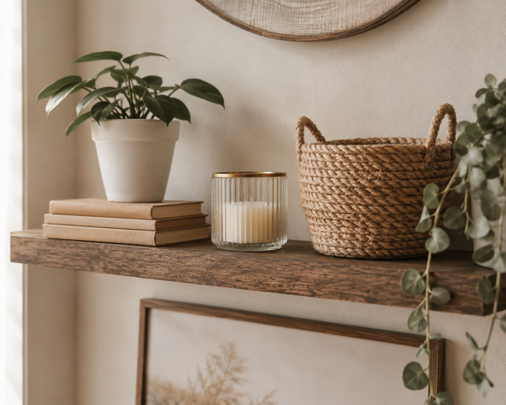 dollar store home decor hacks styled shelf display